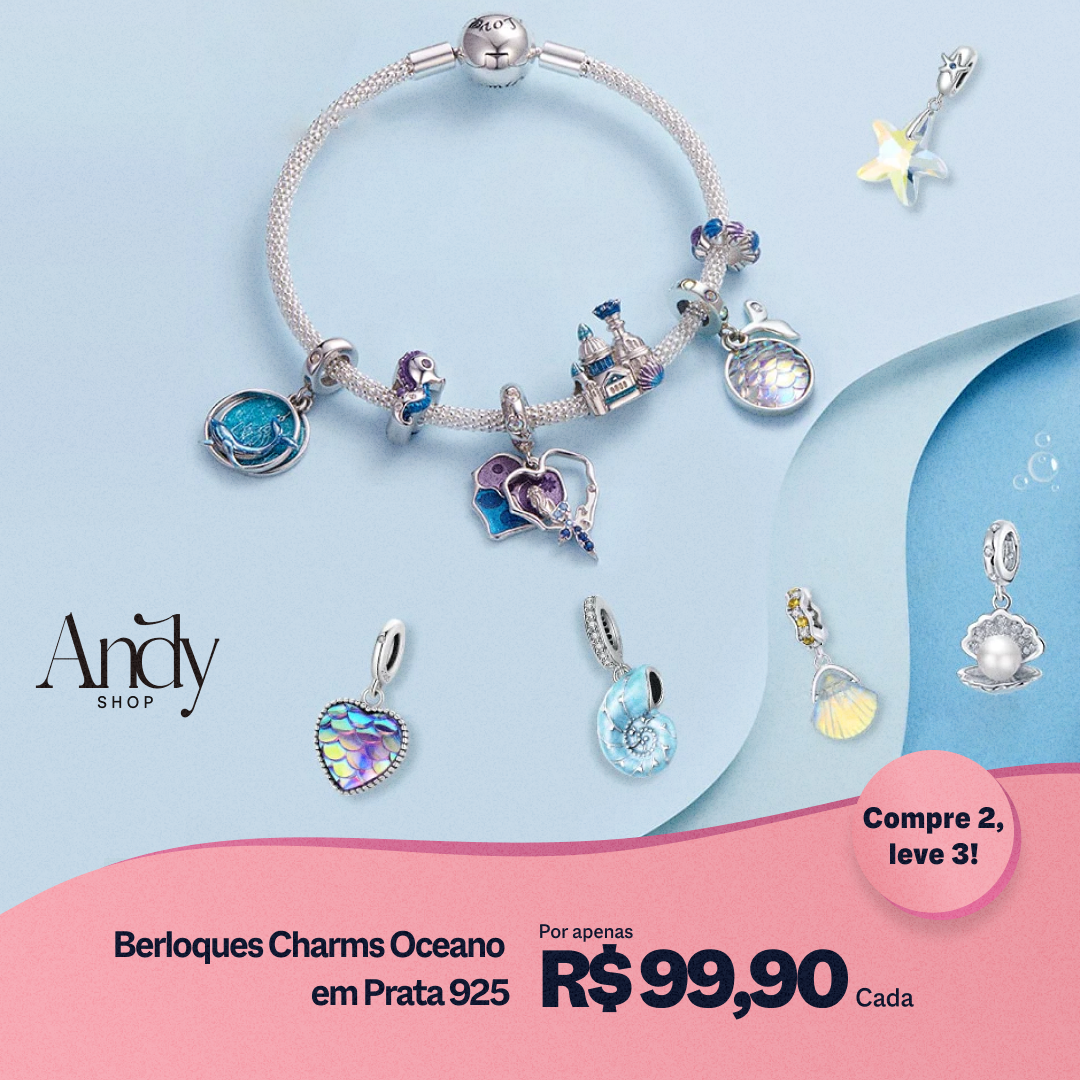 Berloques Coleção Oceano em Prata 925