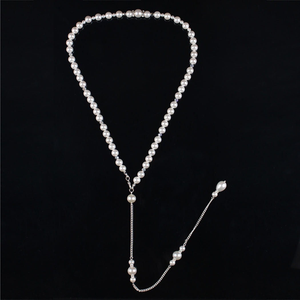 Colar invertido Pérolas Prateado