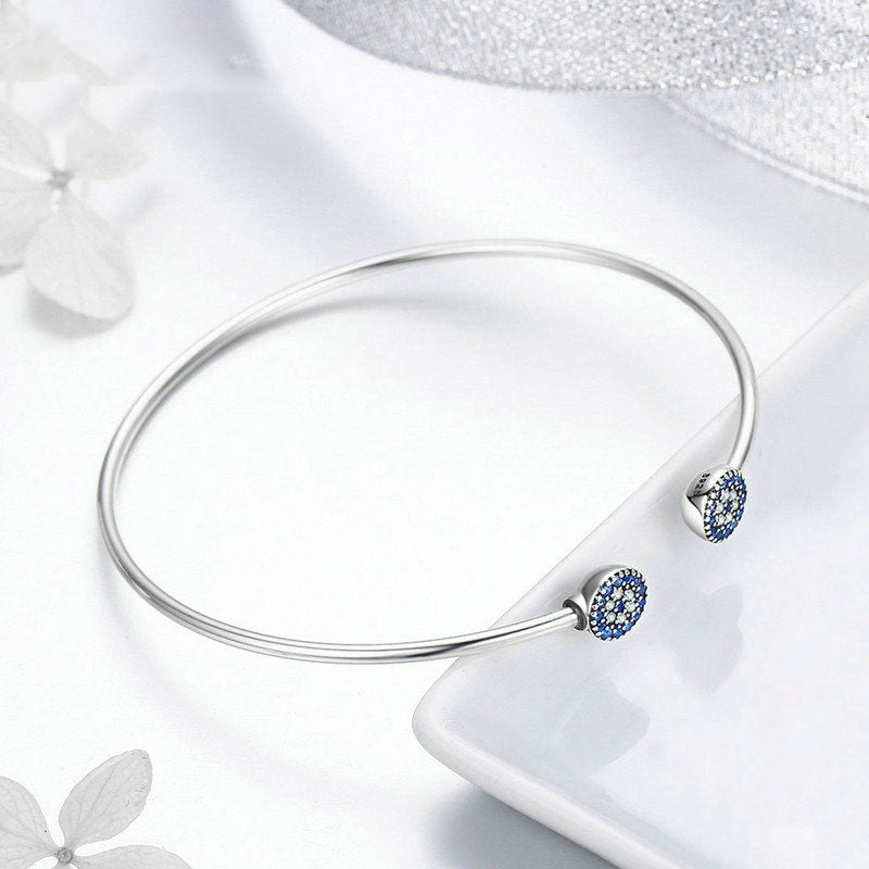 Pulseira Ajustável Olho Grego em Prata 925