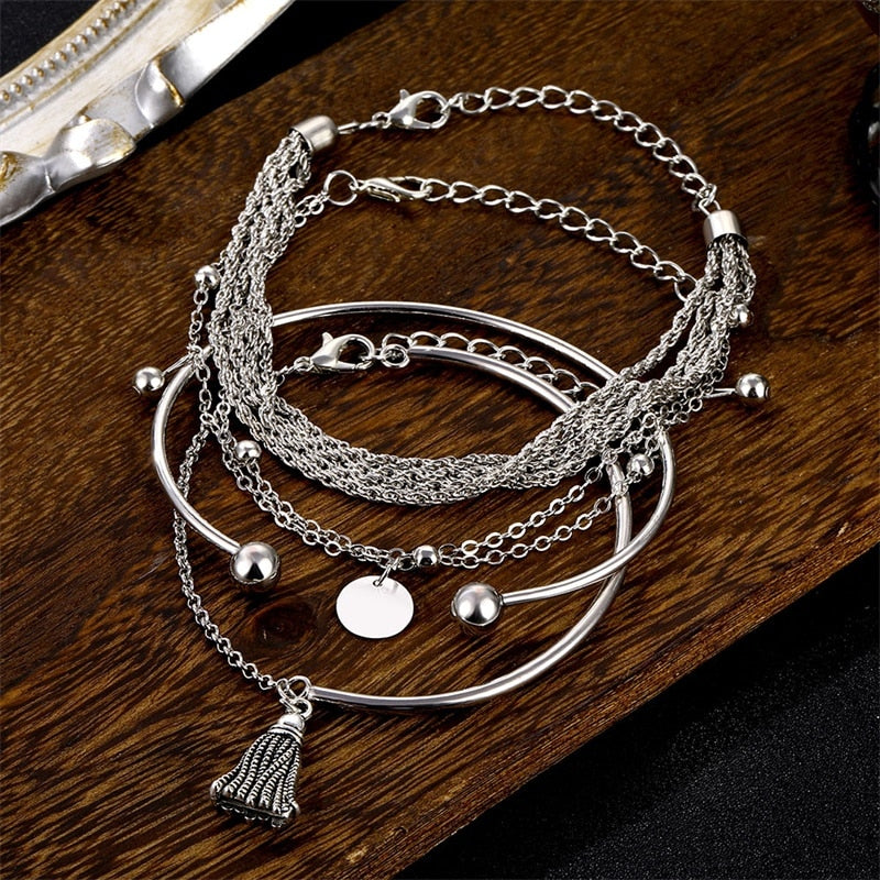 Conjunto de Pulseiras Vintage 4 peças