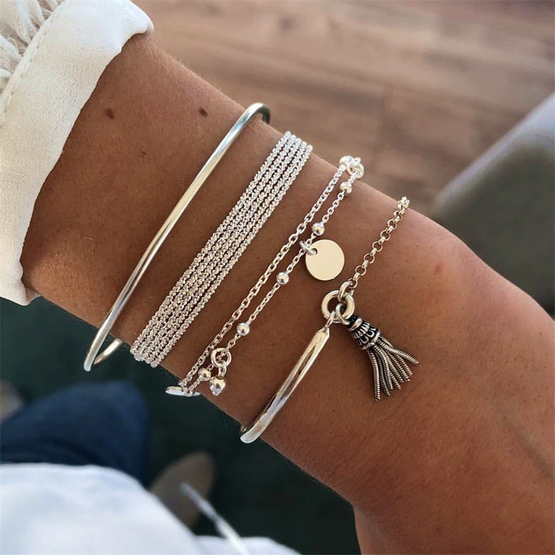 Conjunto de Pulseiras Vintage 4 peças