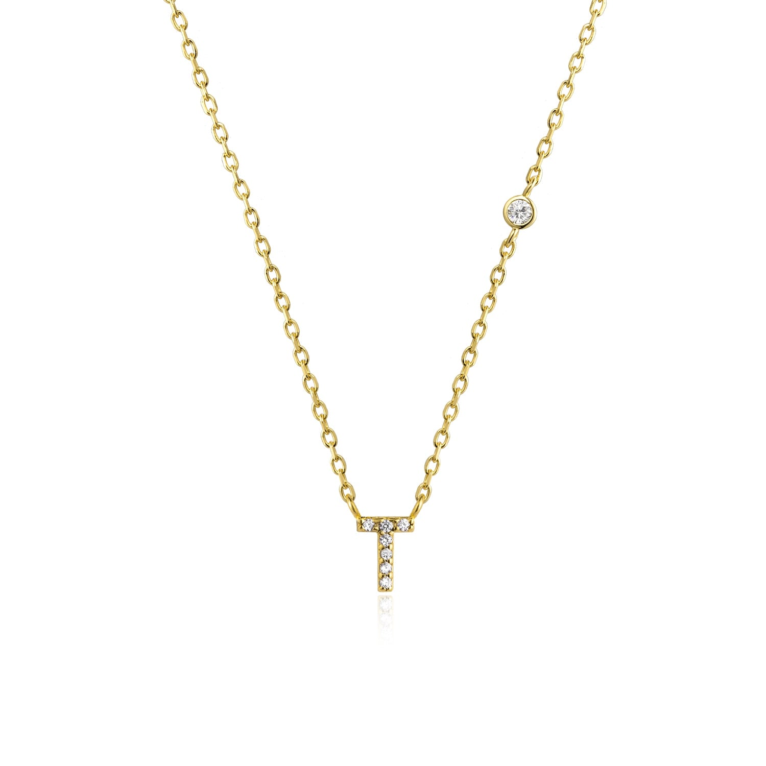 Colar Letra Banhado a Ouro 18k