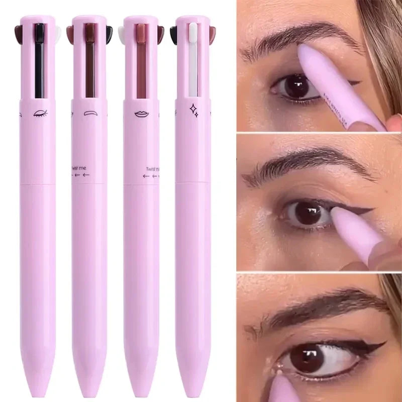 CosmePen 4 em 1 - Caneta Esferográfica Multifuncional para Maquiagem
