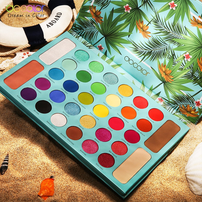 Paleta de Sombras Tropical Docolor 34 cores