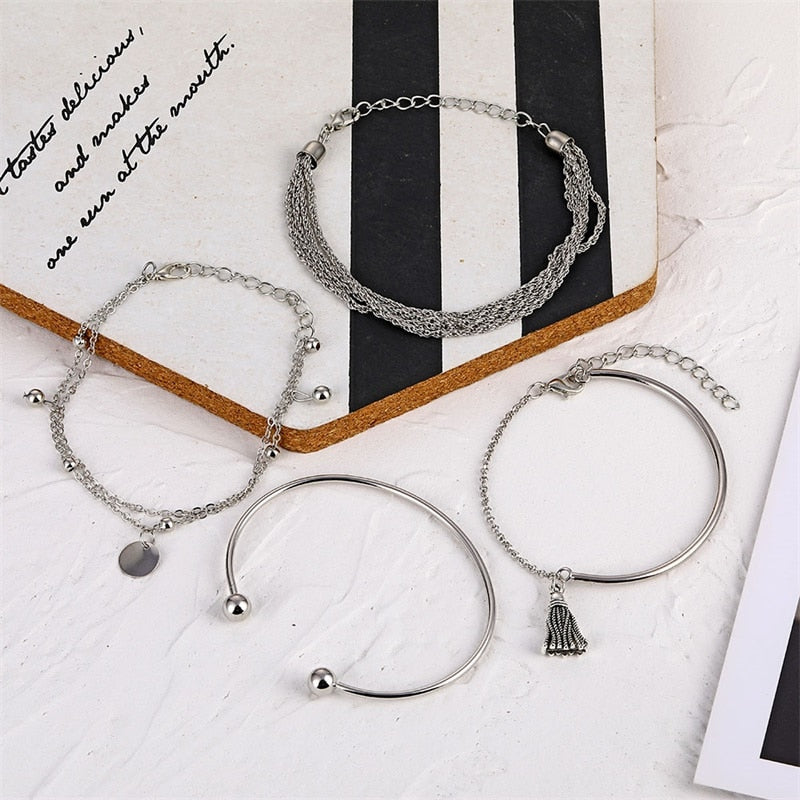Conjunto de Pulseiras Vintage 4 peças