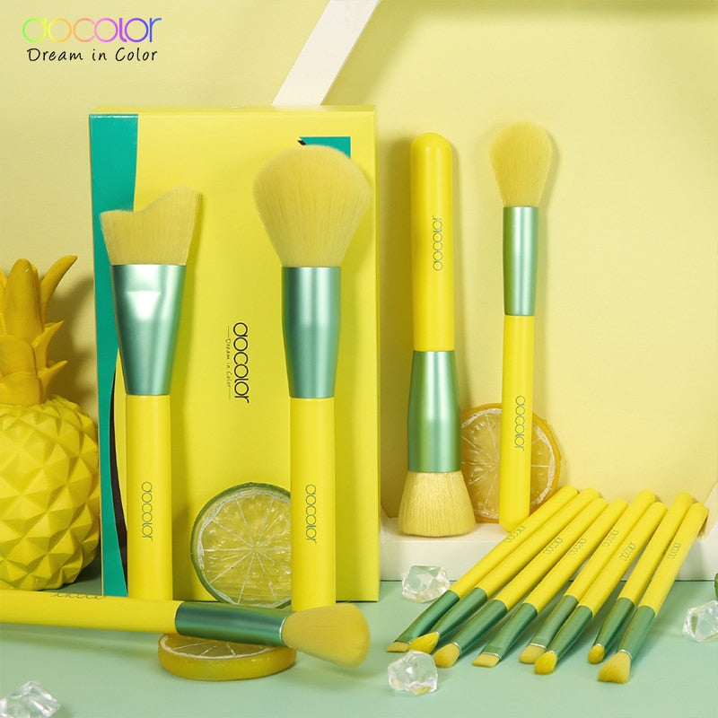Conjunto de pincéis de maquiagem Docolor Lemon 13 peças