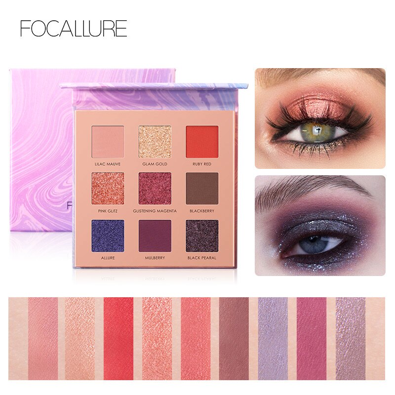 FOCALLURE Paleta de sombras Charming  9 Cores