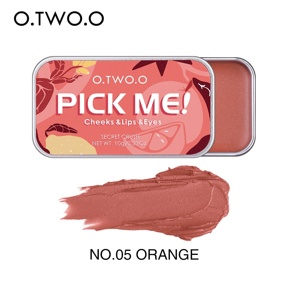 O.TWO.O Paleta Multifuntional 3 em 1 Batom, Blush e Sombra para os olhos