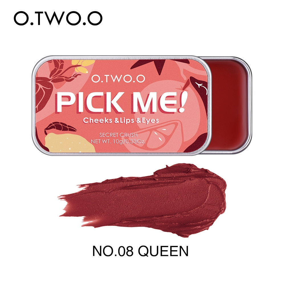 O.TWO.O Paleta Multifuntional 3 em 1 Batom, Blush e Sombra para os olhos