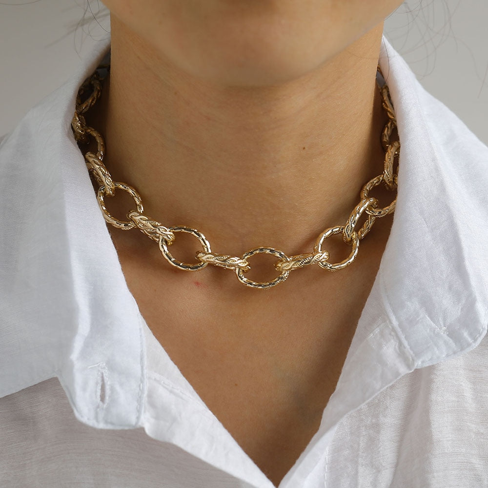 Colar Choker Corrente - Dourado