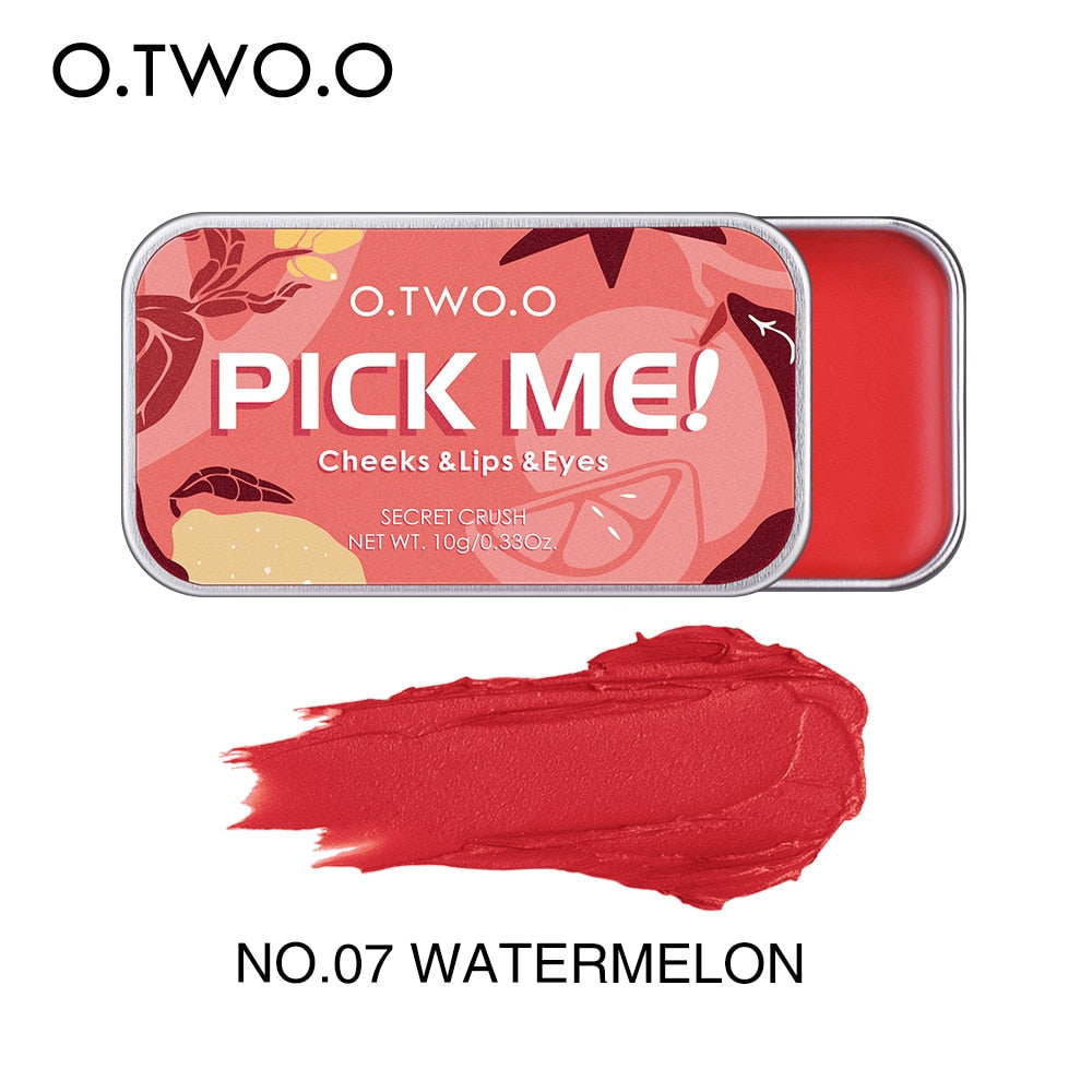 O.TWO.O Paleta Multifuntional 3 em 1 Batom, Blush e Sombra para os olhos