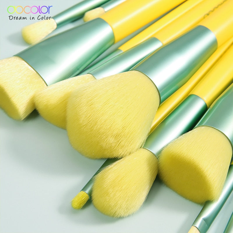 Conjunto de pincéis de maquiagem Docolor Lemon 13 peças