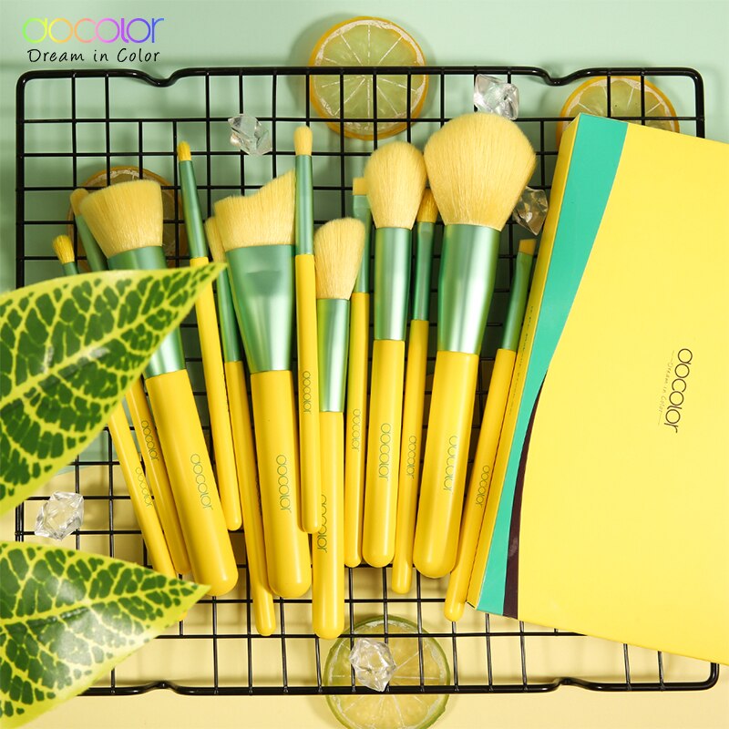 Conjunto de pincéis de maquiagem Docolor Lemon 13 peças