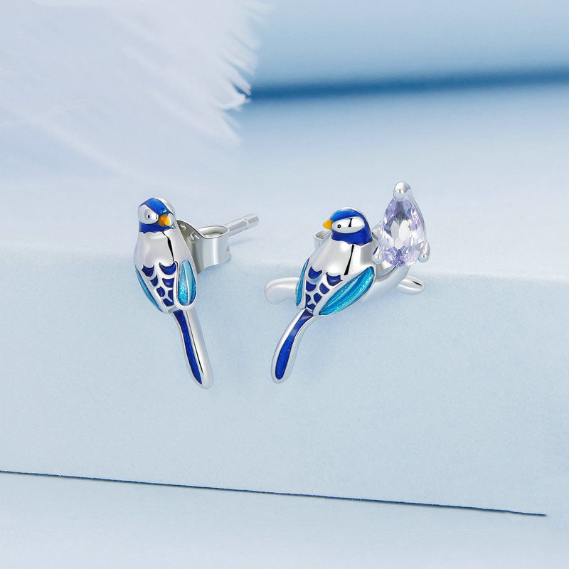 Conjunto Andorinha Azul em Prata 925