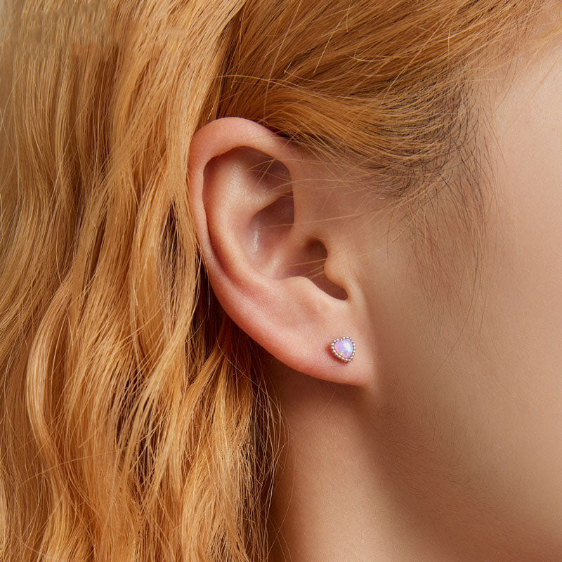 Conjunto Coração de Opala em Prata 925 (3 peças)