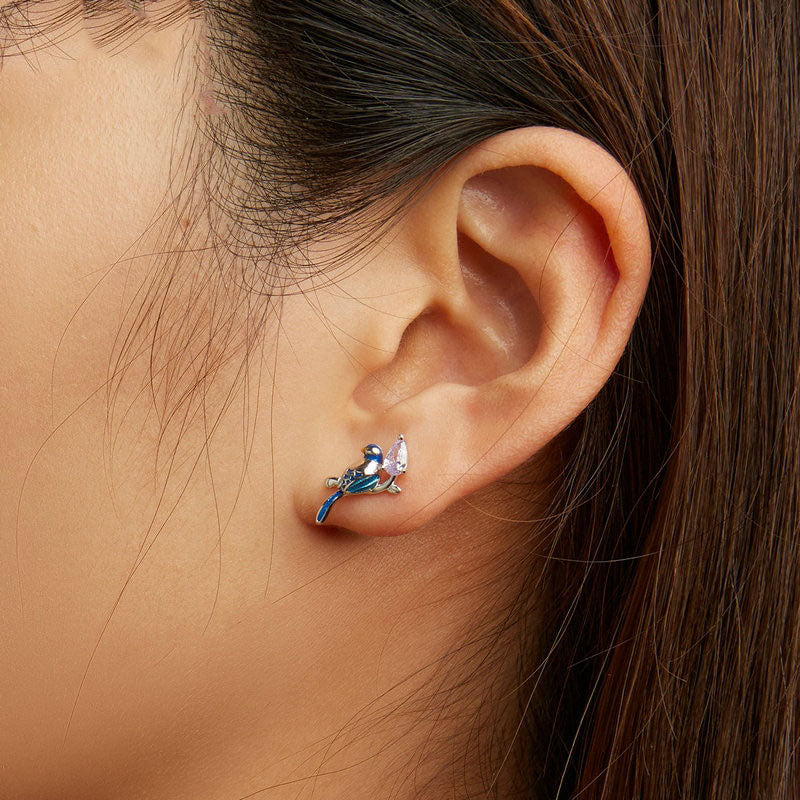 Conjunto Andorinha Azul em Prata 925