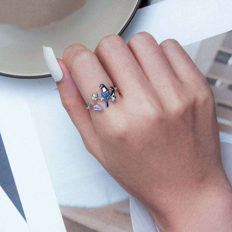 Conjunto Andorinha Azul em Prata 925